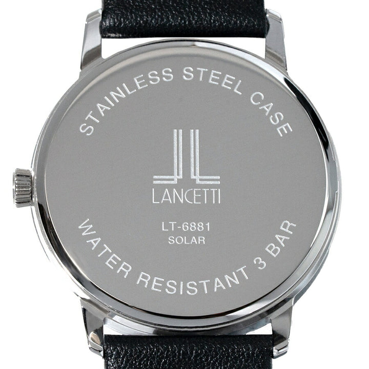 ランチェッティ ソーラー 3針モデル LT6881-BK メンズ ブラックダイヤル 革ベルト