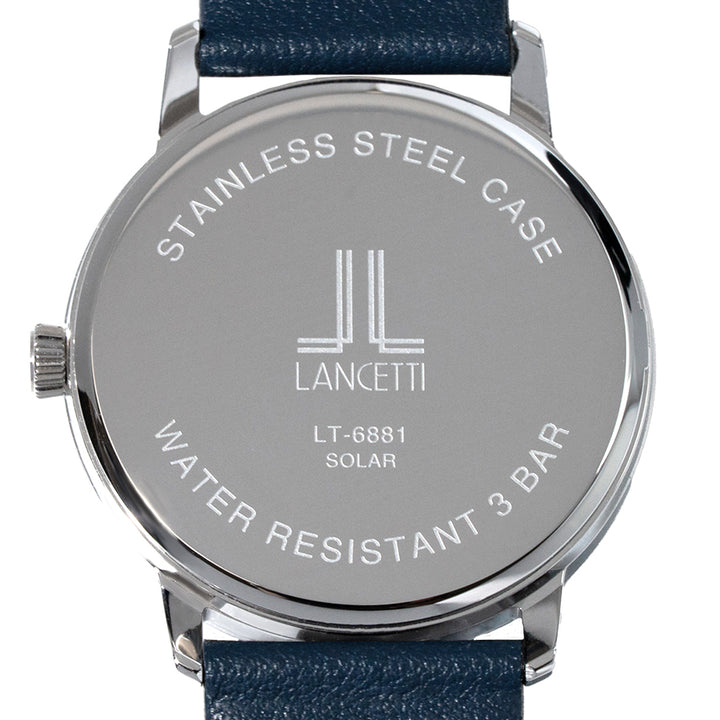 ランチェッティ ペア ソーラー 3針モデル LT6881-WH1 メンズ ホワイトダイヤル ブルー 革ベルト