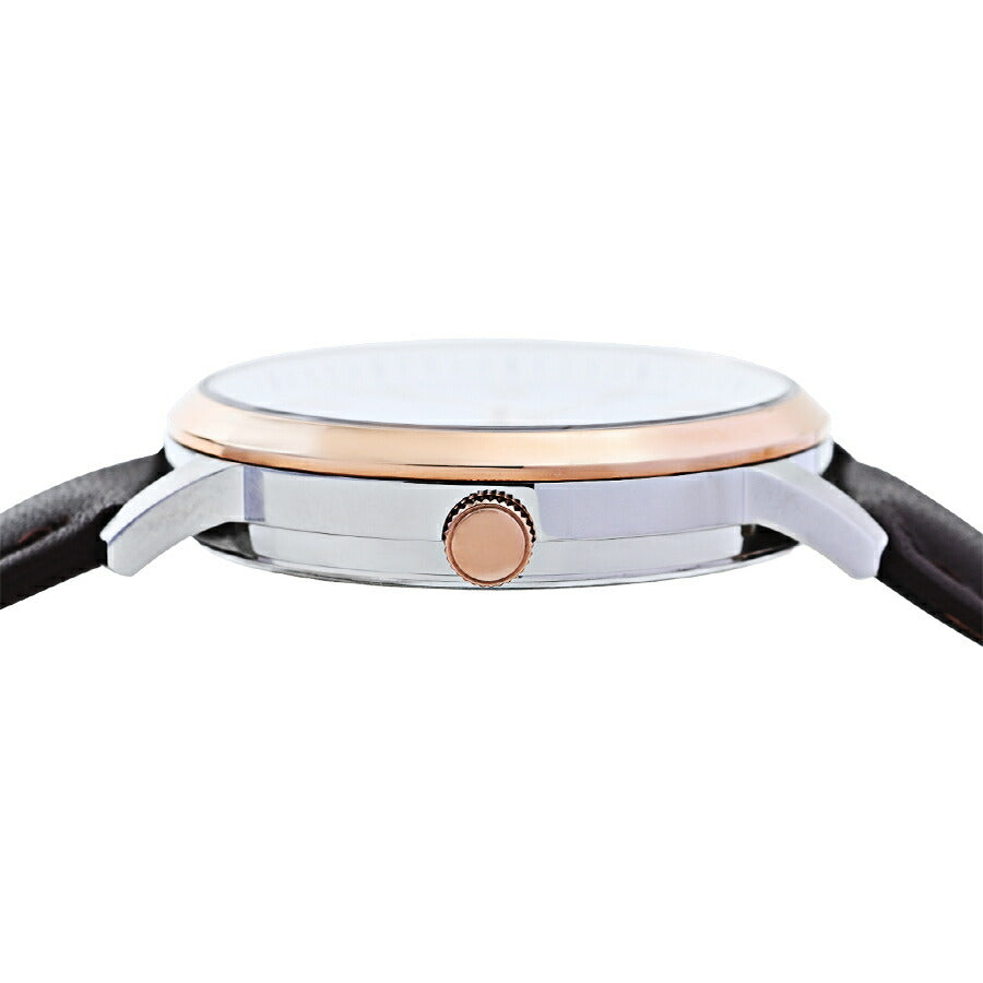 ランチェッティ ペア ソーラー 3針モデル LT6881-WH2 メンズ ホワイトダイヤル ブラウン 革ベルト