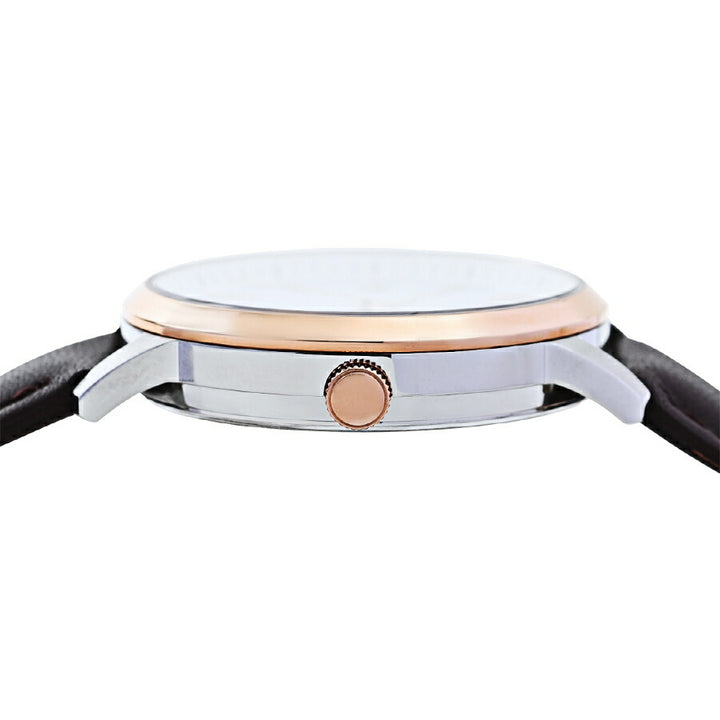 ランチェッティ ペア ソーラー 3針モデル LT6881-WH2 メンズ ホワイトダイヤル ブラウン 革ベルト