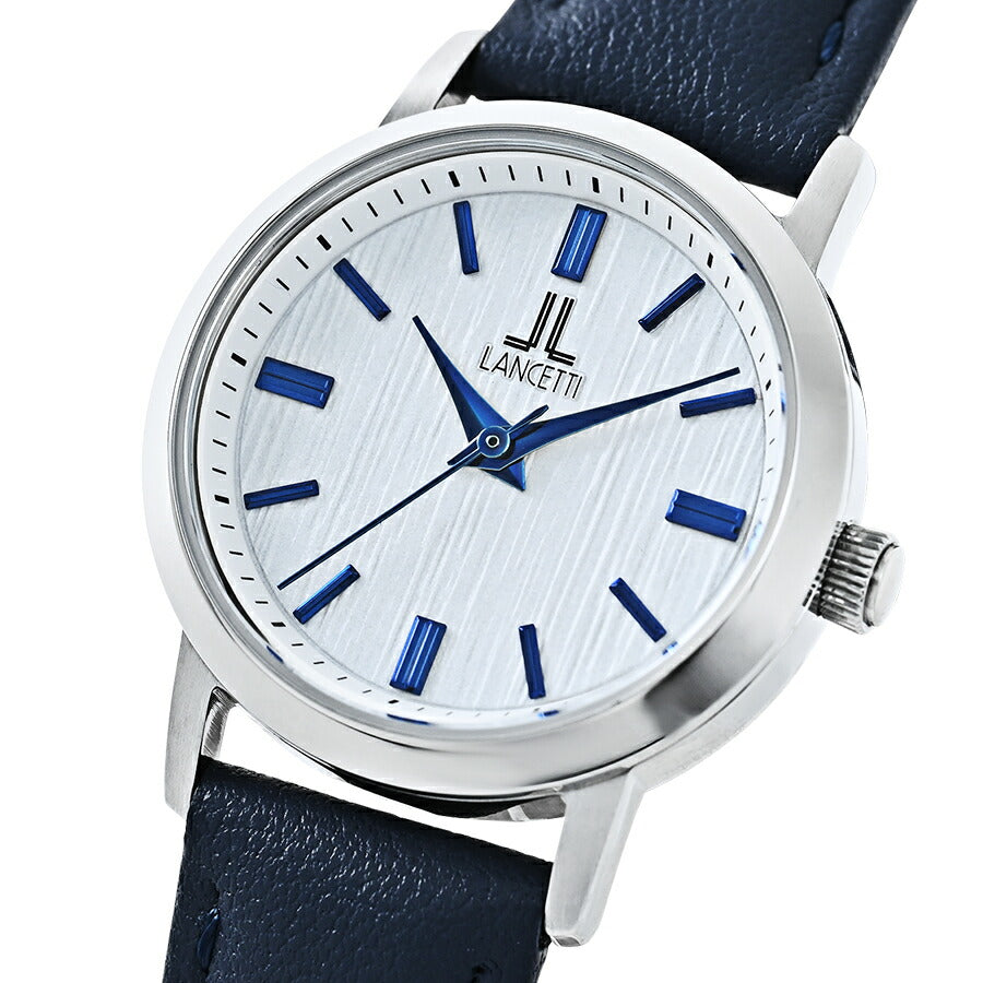 ランチェッティ ペア ソーラー 3針モデル LT6882-WH1 レディース ホワイトダイヤル ブルー 革ベルト