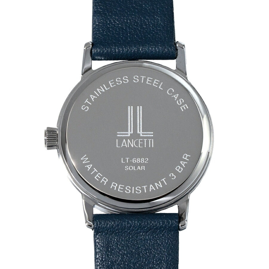 ランチェッティ ペア ソーラー 3針モデル LT6882-WH1 レディース ホワイトダイヤル ブルー 革ベルト