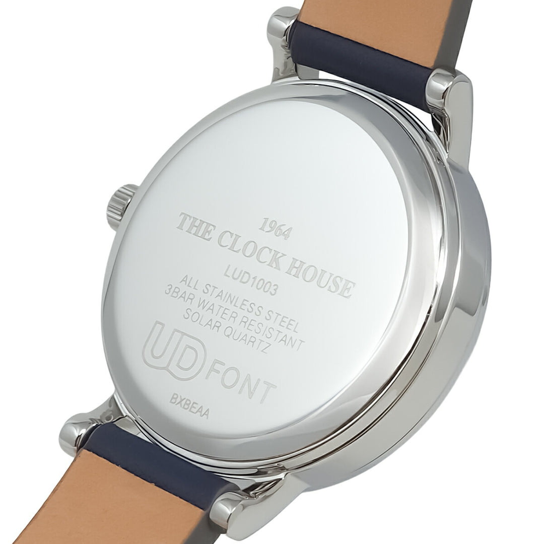 ザ・クロックハウス UD ユーディー 32mm LUD1003-WH2B メンズ レディース ソーラー 3針 ホワイトダイヤル ネイビー 革ベルト