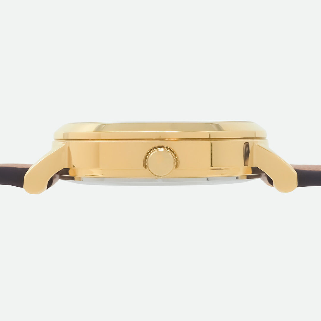 ザ・クロックハウス UD ユーディー 32mm LUD1003-WH3B メンズ レディース ソーラー 3針 ホワイトダイヤル ライトブラウン 革ベルト