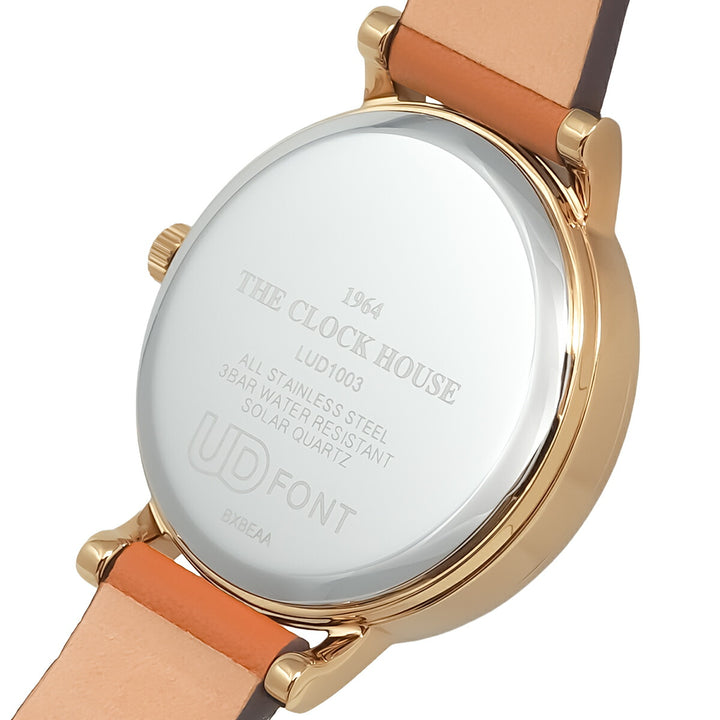 ザ・クロックハウス UD ユーディー 32mm LUD1003-WH3B メンズ レディース ソーラー 3針 ホワイトダイヤル ライトブラウン 革ベルト