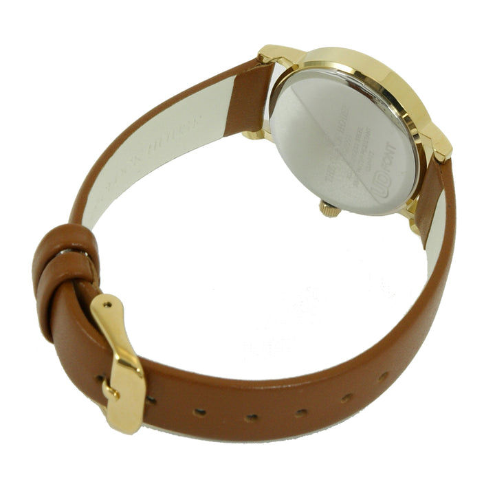 ザ・クロックハウス LUD5001-WH2B ユニバーサルデザイン レディース 腕時計 クオーツ 茶レザー ホワイト ゴールド UD THE CLOCK HOUSE