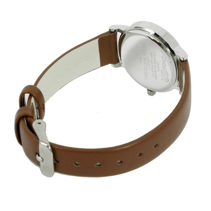 ザ・クロックハウス LUD5001-WH3B ユニバーサルデザイン レディース 腕時計 クオーツ レザー ブラウン ホワイト シルバー UD THE CLOCK HOUSE