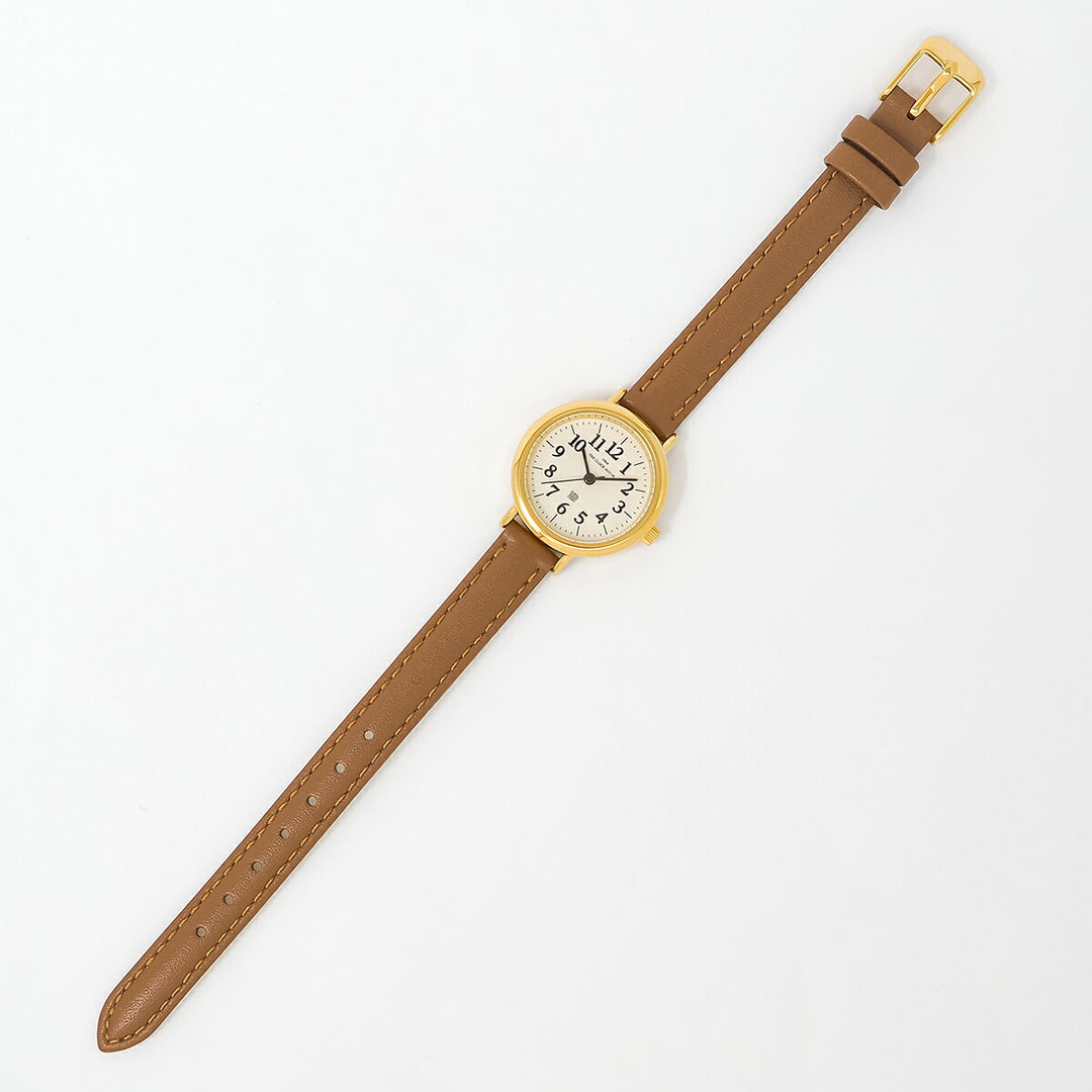 ザ・クロックハウス UD ユーディー 26mm LUD5002-CR1B レディース クオーツ 電池式 3針 クリームダイヤル ブラウン 革ベルト