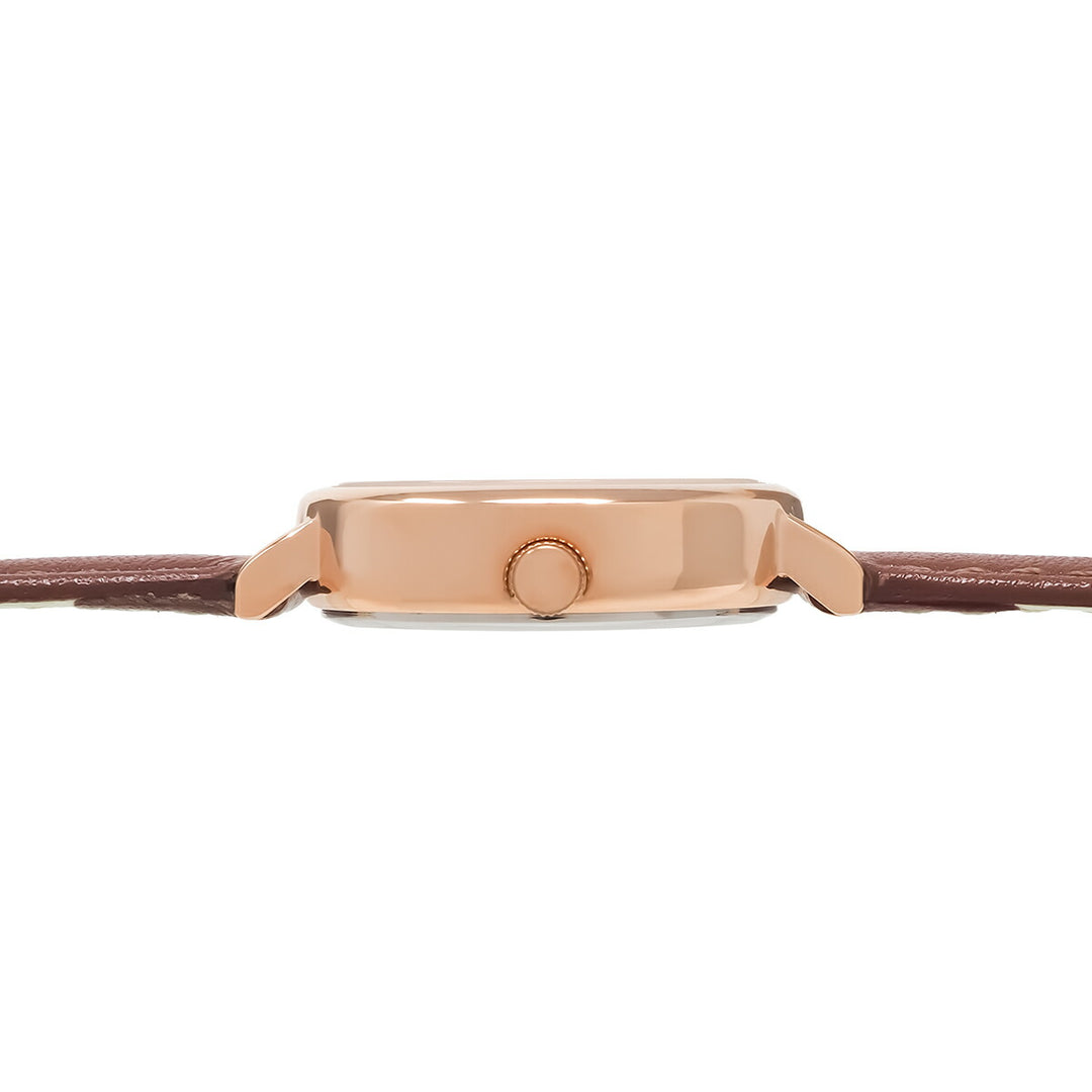 ザ・クロックハウス UD ユーディー 26mm LUD5002-WH1B レディース クオーツ 電池式 3針 ホワイトダイヤル ブラウン 革ベルト