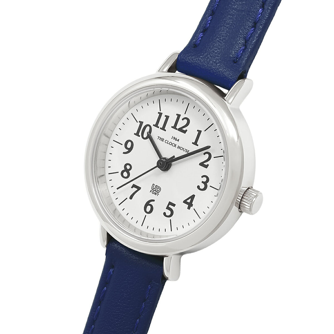 ザ・クロックハウス UD ユーディー 26mm LUD5002-WH2B レディース クオーツ 電池式 3針 ホワイトダイヤル ブルー 革ベルト