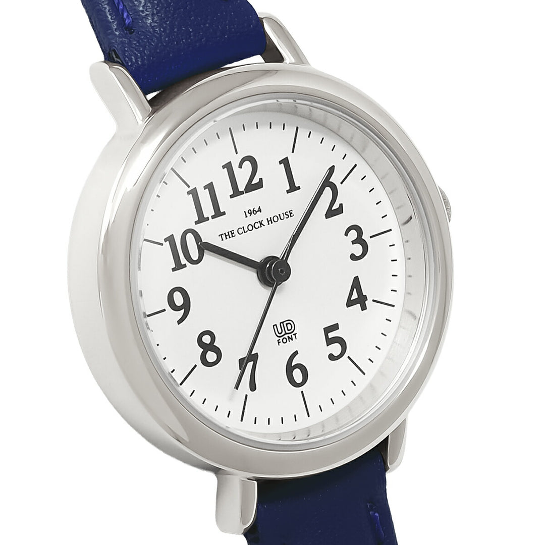 ザ・クロックハウス UD ユーディー 26mm LUD5002-WH2B レディース クオーツ 電池式 3針 ホワイトダイヤル ブルー 革ベルト