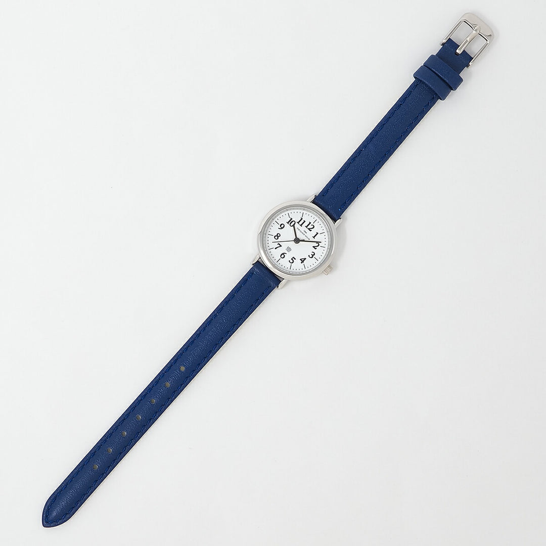 ザ・クロックハウス UD ユーディー 26mm LUD5002-WH2B レディース クオーツ 電池式 3針 ホワイトダイヤル ブルー 革ベルト