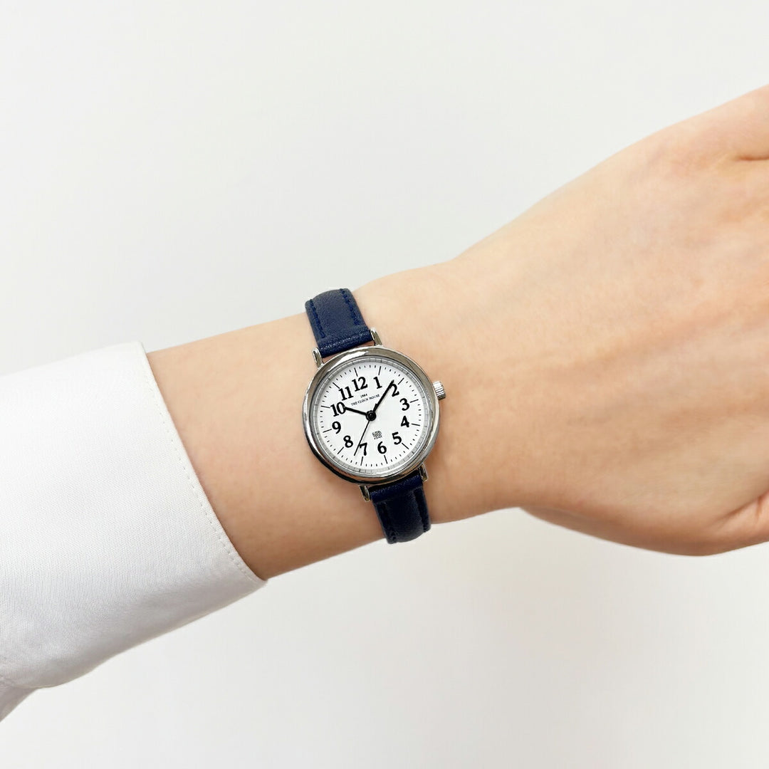 ザ・クロックハウス UD ユーディー 26mm LUD5002-WH2B レディース クオーツ 電池式 3針 ホワイトダイヤル ブルー 革ベルト