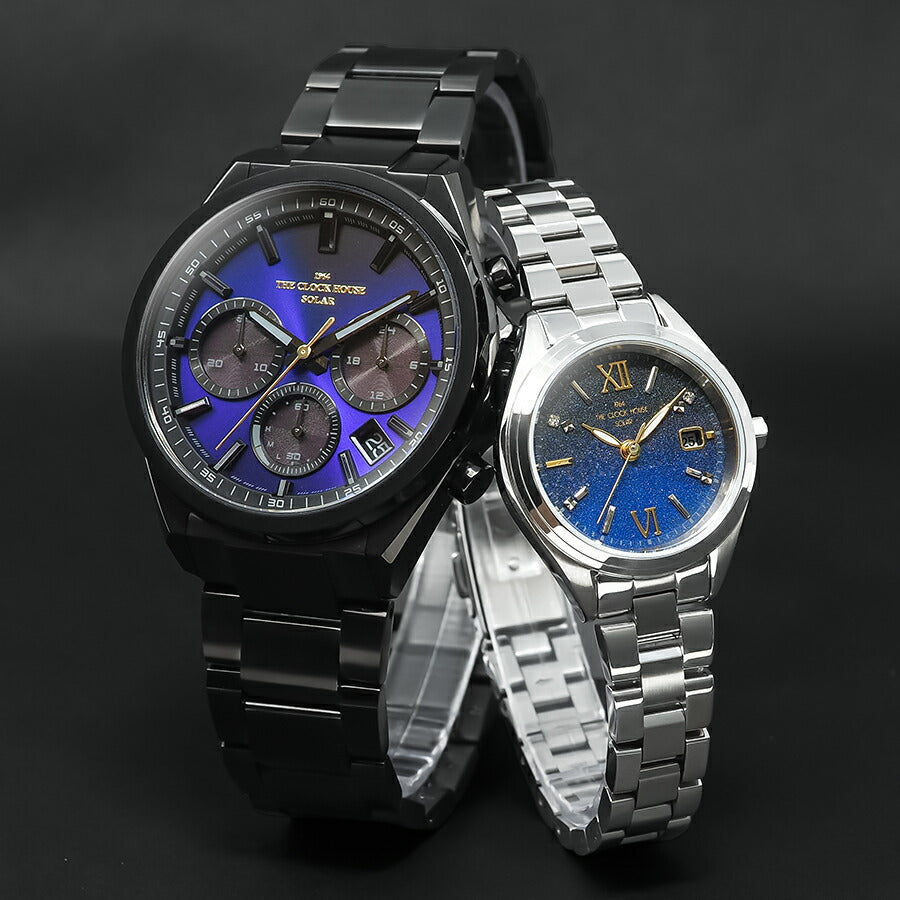 ザ・クロックハウス エッジ ソーラー クロノグラフ 2025 限定モデル 月光 MBC1008-NV1ALIM メンズ ネイビーグラデーションダイヤル