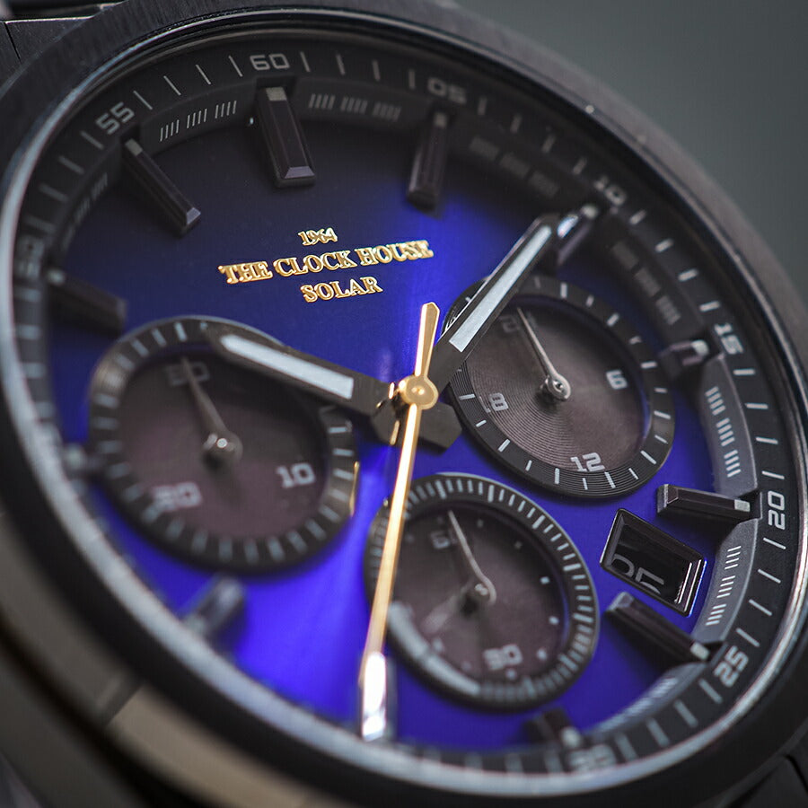 ザ・クロックハウス エッジ ソーラー クロノグラフ 2025 限定モデル 月光 MBC1008-NV1ALIM メンズ ネイビーグラデーションダイヤル