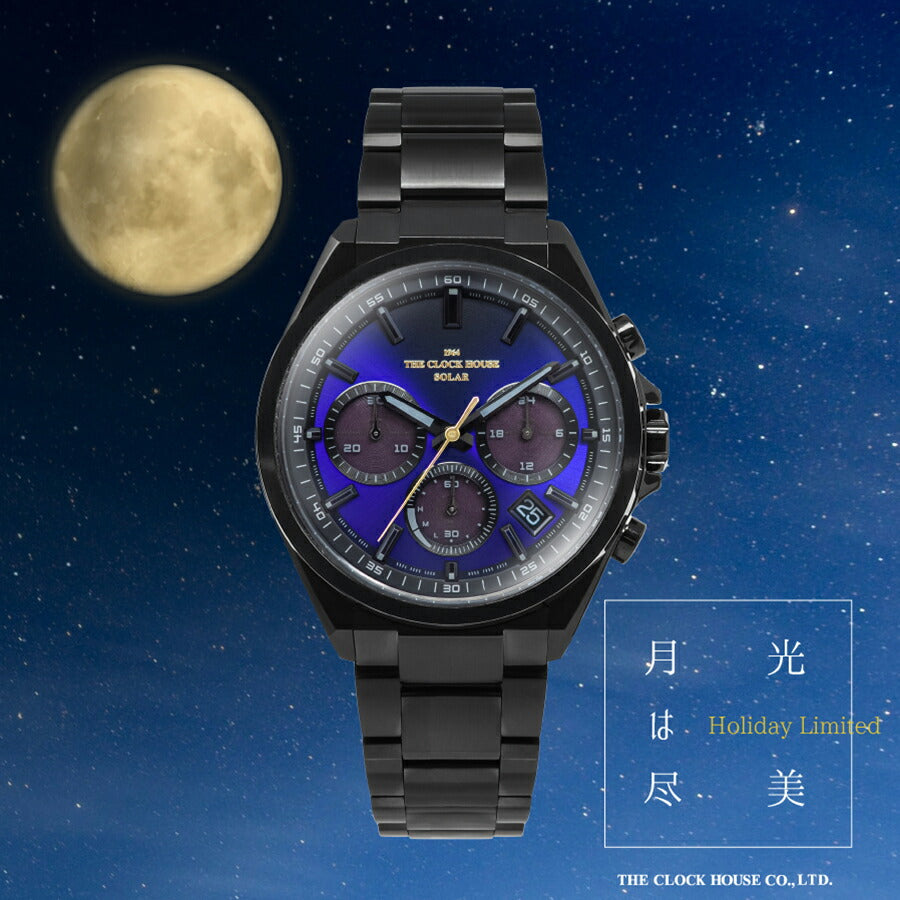 ザ・クロックハウス エッジ ソーラー クロノグラフ 2025 限定モデル 月光 MBC1008-NV1ALIM メンズ ネイビーグラデーションダイヤル