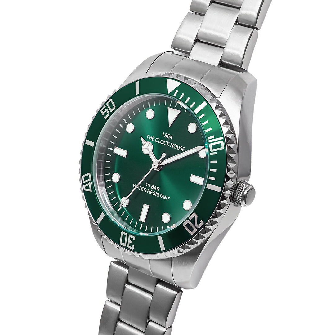 ザ・クロックハウス ダイバーズデザイン グリーン MBC5002-GR1A-R1 メンズ クオーツ 電池式 ビジネス カジュアル 回転ベゼル