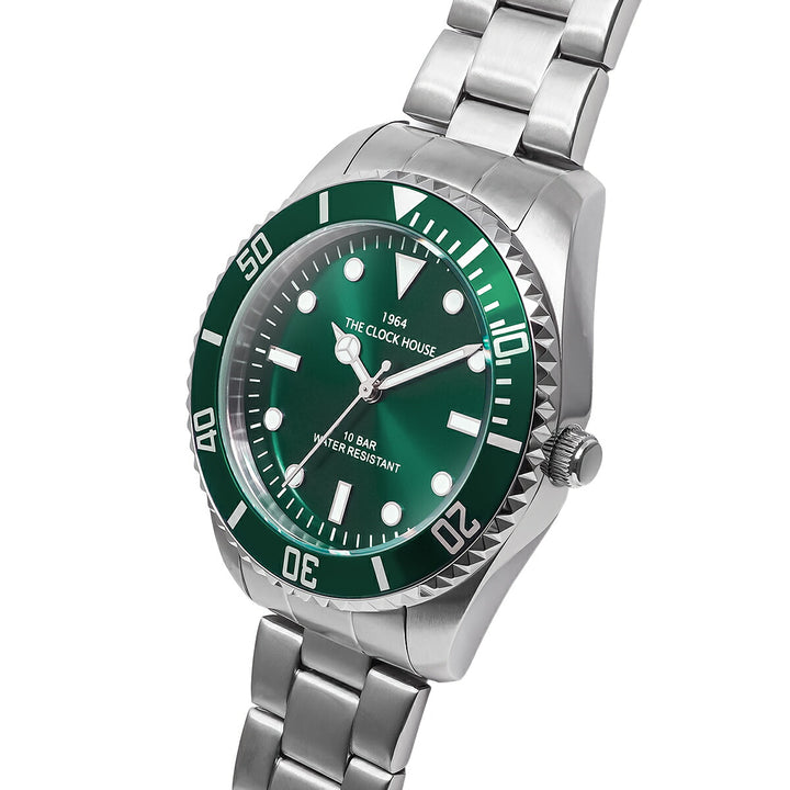 ザ・クロックハウス ダイバーズデザイン グリーン MBC5002-GR1A-R1 メンズ クオーツ 電池式 ビジネス カジュアル 回転ベゼル