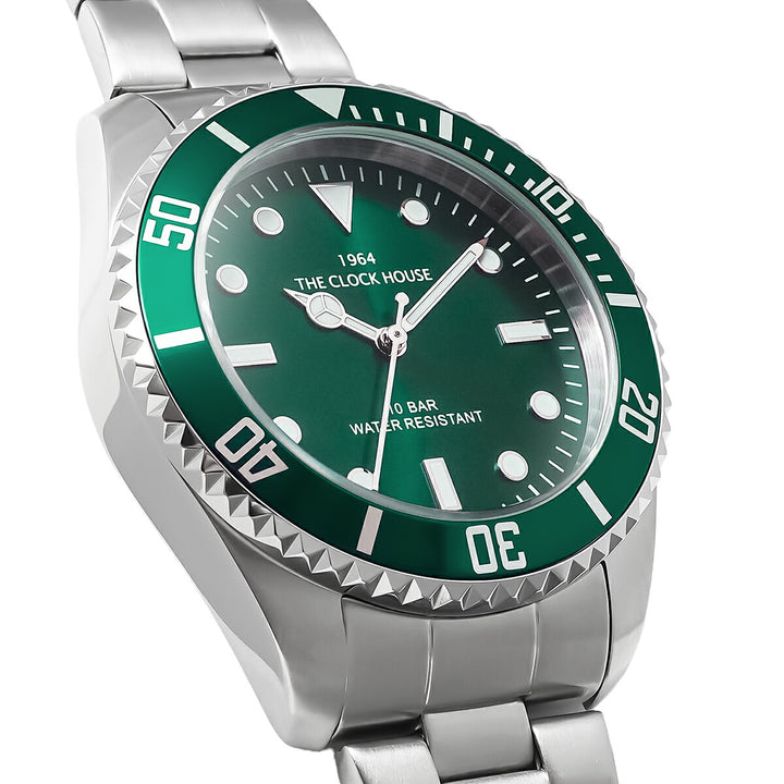 ザ・クロックハウス ダイバーズデザイン グリーン MBC5002-GR1A-R1 メンズ クオーツ 電池式 ビジネス カジュアル 回転ベゼル