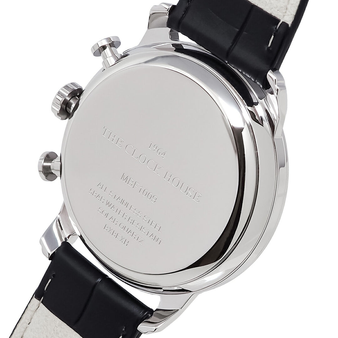 ザ・クロックハウス ソーラー クロノグラフ エフォートレス プロフェッショナル MBF1009-BK1B メンズ ビジネス フォーマル 革ベルト ブラック