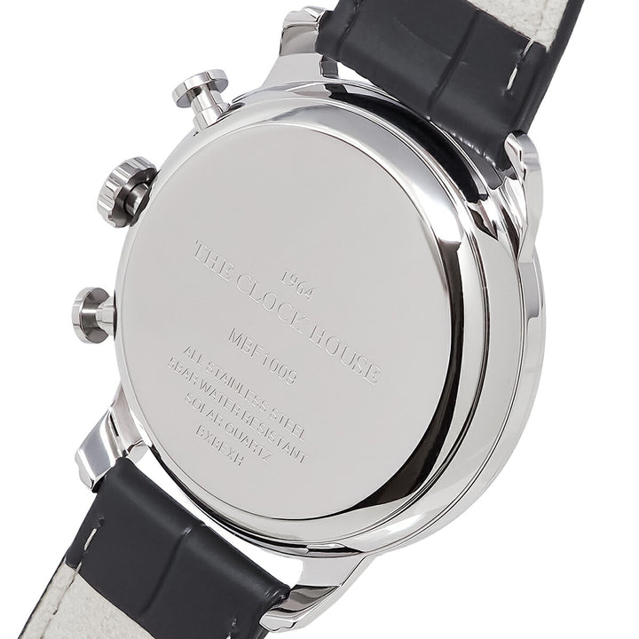 ザ・クロックハウス ソーラー クロノグラフ エフォートレス プロフェッショナル MBF1009-GR1B メンズ ビジネス フォーマル グリーンダイヤル グレー 革ベルト