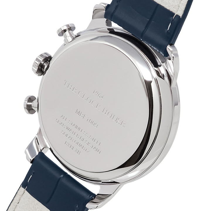 ザ・クロックハウス ソーラー クロノグラフ エフォートレス プロフェッショナル MBF1009-NV1B メンズ ビジネス フォーマル 革ベルト ネイビー