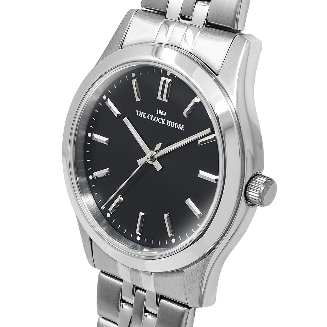 ザ・クロックハウス ビジネスフォーマル MBF5002-BK1A-R1 メンズ クオーツ 電池式 3針 ブラックダイヤル メタルバンド