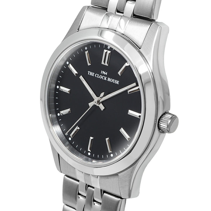 ザ・クロックハウス ビジネスフォーマル MBF5002-BK1A-R1 メンズ クオーツ 電池式 3針 ブラックダイヤル メタルバンド