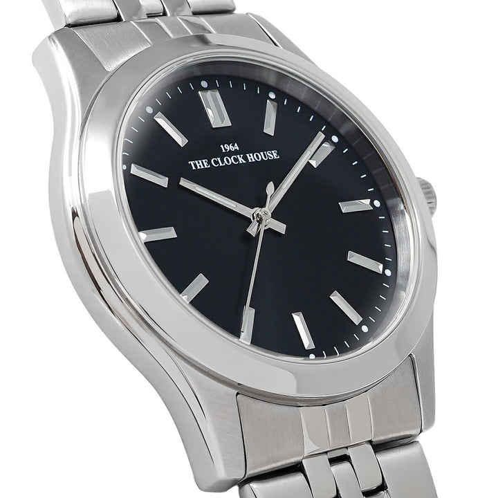 ザ・クロックハウス ビジネスフォーマル MBF5002-BK1A-R1 メンズ クオーツ 電池式 3針 ブラックダイヤル メタルバンド