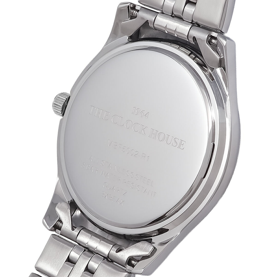 ザ・クロックハウス ビジネスフォーマル MBF5002-BK1A-R1 メンズ クオーツ 電池式 3針 ブラックダイヤル メタルバンド