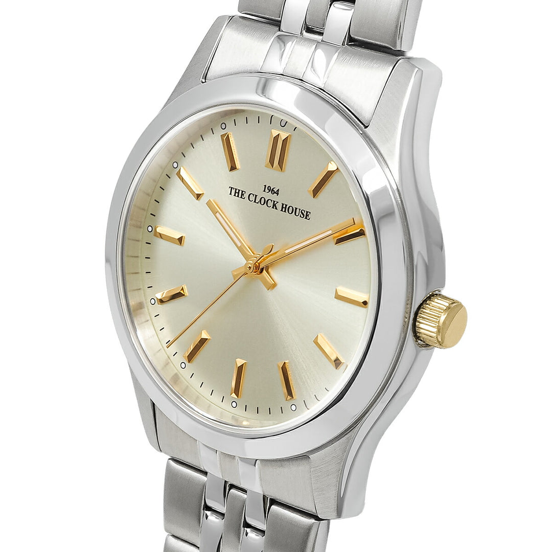 ザ・クロックハウス ビジネスフォーマル MBF5002-CH1A-R1 メンズ クオーツ 電池式 3針 ゴールドダイヤル メタルバンド