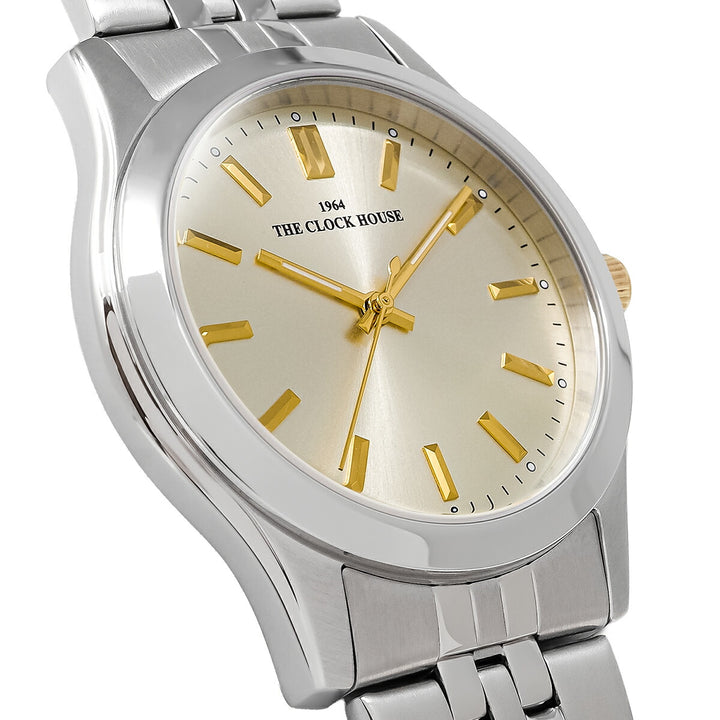 ザ・クロックハウス ビジネスフォーマル MBF5002-CH1A-R1 メンズ クオーツ 電池式 3針 ゴールドダイヤル メタルバンド