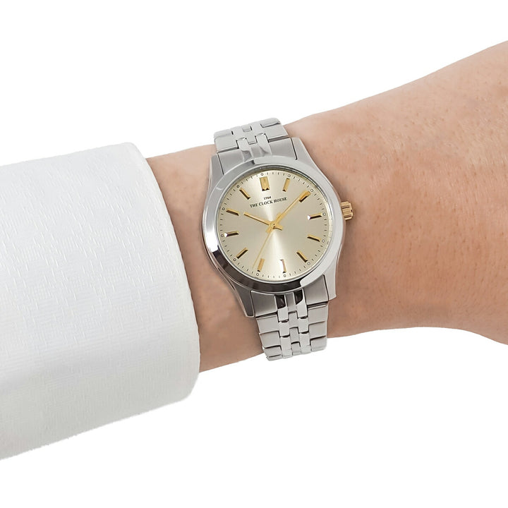 ザ・クロックハウス ビジネスフォーマル MBF5002-CH1A-R1 メンズ クオーツ 電池式 3針 ゴールドダイヤル メタルバンド