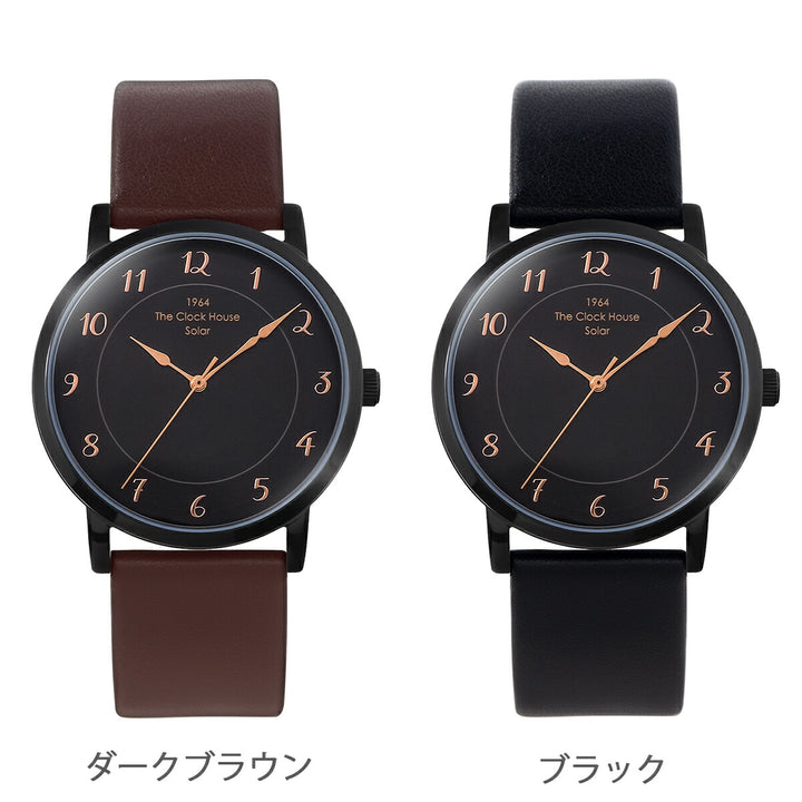 ザ・クロックハウス カスタマイズウォッチ フレンチカジュアル トロワ MCA1006-BK1 メンズ ソーラー 革ベルト ブラック