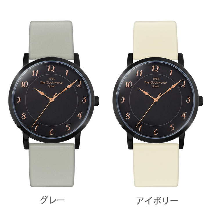 ザ・クロックハウス カスタマイズウォッチ フレンチカジュアル トロワ MCA1006-BK1 メンズ ソーラー 革ベルト ブラック