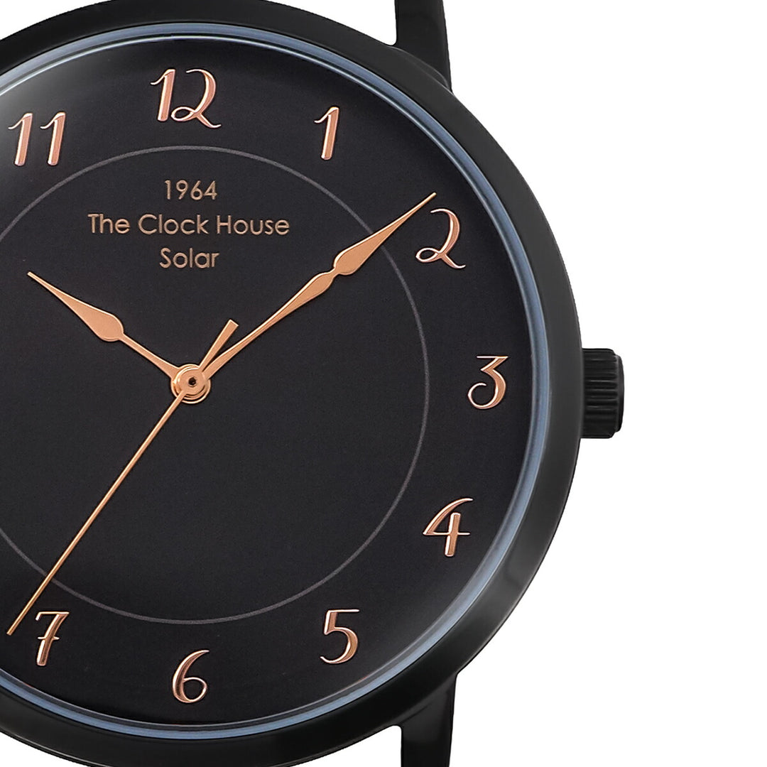 ザ・クロックハウス カスタマイズウォッチ フレンチカジュアル トロワ MCA1006-BK1 メンズ ソーラー 革ベルト ブラック