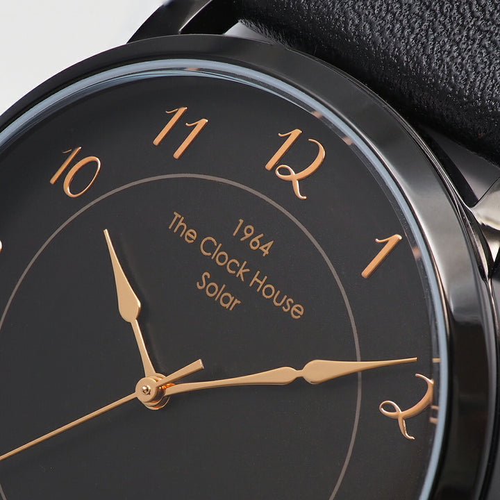 ザ・クロックハウス カスタマイズウォッチ フレンチカジュアル トロワ MCA1006-BK1 メンズ ソーラー 革ベルト ブラック