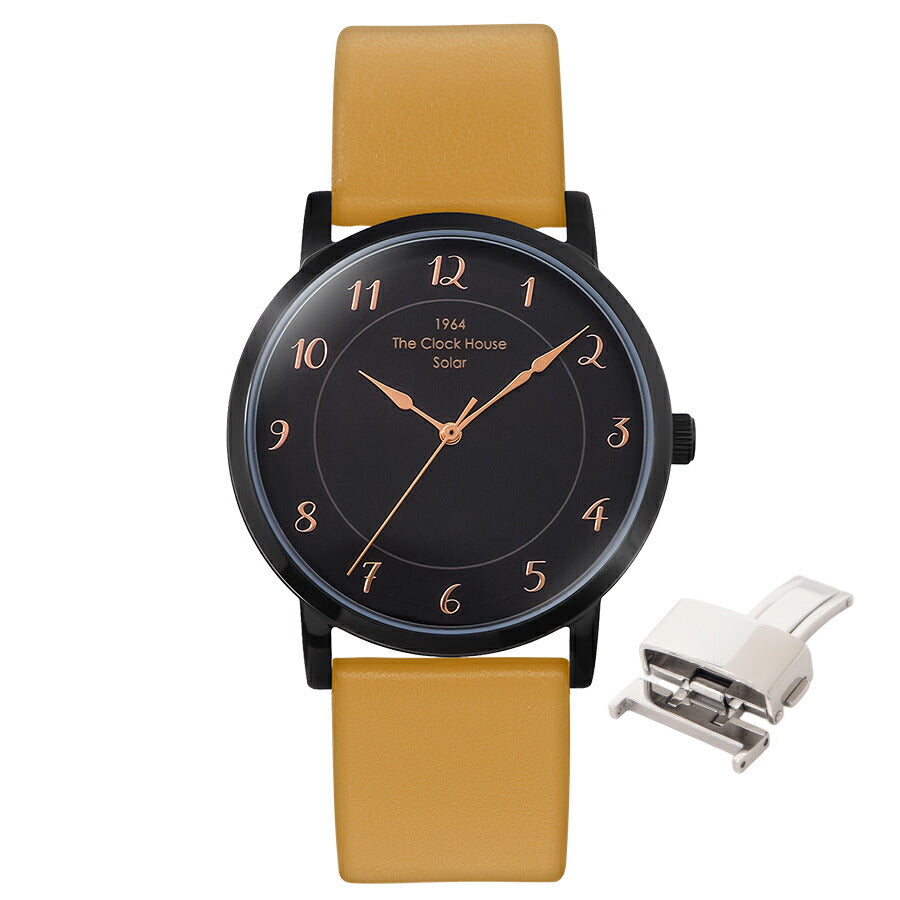 《選べる》ザ・クロックハウス カスタマイズウォッチ フレンチカジュアル トロワ MCA1006-BK1 メンズ ソーラー 革ベルト ブラック