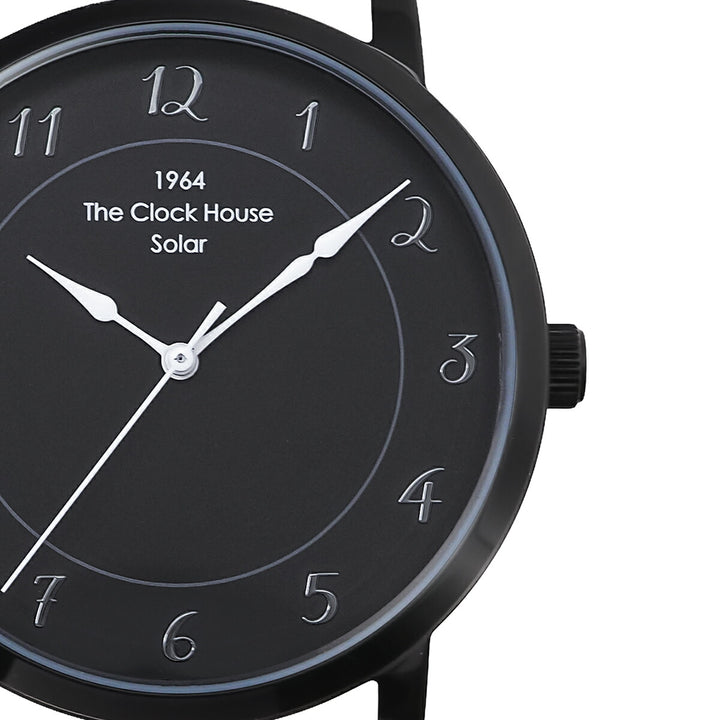 ザ・クロックハウス カスタマイズウォッチ フレンチカジュアル トロワ MCA1006-BK2 メンズ ソーラー 革ベルト ブラック