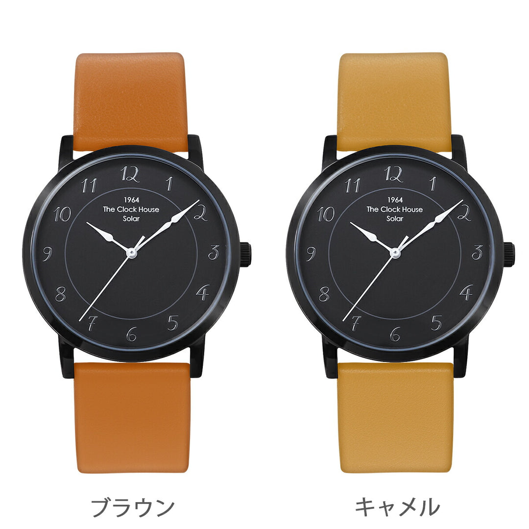 ザ・クロックハウス カスタマイズウォッチ フレンチカジュアル トロワ MCA1006-BK2 メンズ ソーラー 革ベルト ブラック