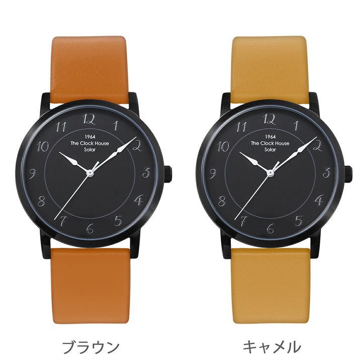 ザ・クロックハウス カスタマイズウォッチ フレンチカジュアル トロワ MCA1006-BK2 メンズ ソーラー 革ベルト ブラック