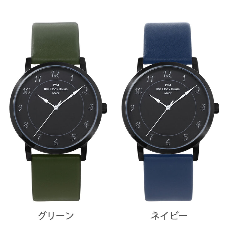 ザ・クロックハウス カスタマイズウォッチ フレンチカジュアル トロワ MCA1006-BK2 メンズ ソーラー 革ベルト ブラック
