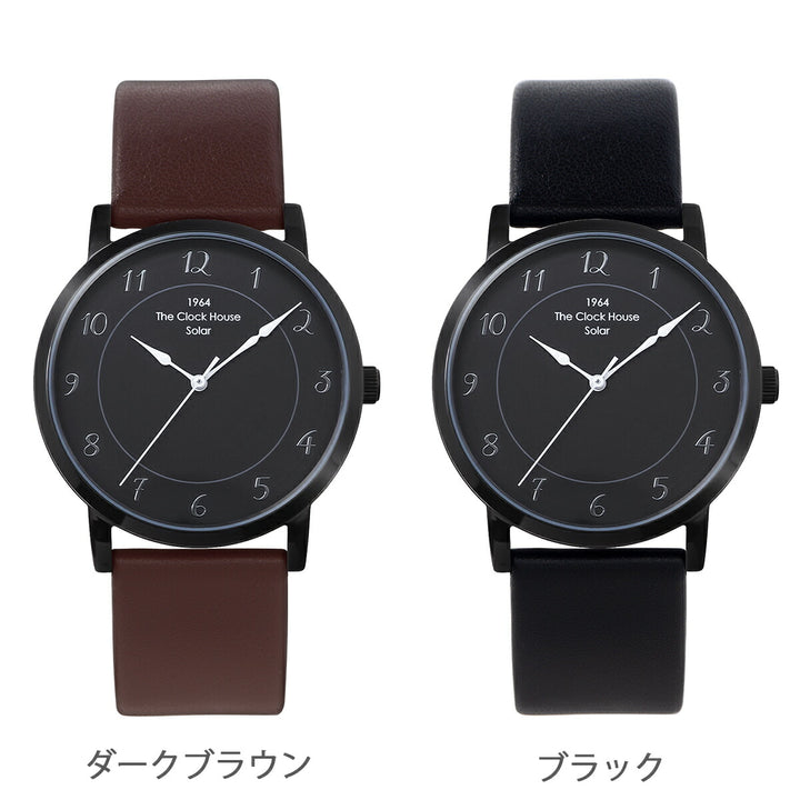 ザ・クロックハウス カスタマイズウォッチ フレンチカジュアル トロワ MCA1006-BK2 メンズ ソーラー 革ベルト ブラック