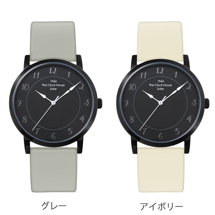 ザ・クロックハウス カスタマイズウォッチ フレンチカジュアル トロワ MCA1006-BK2 メンズ ソーラー 革ベルト ブラック