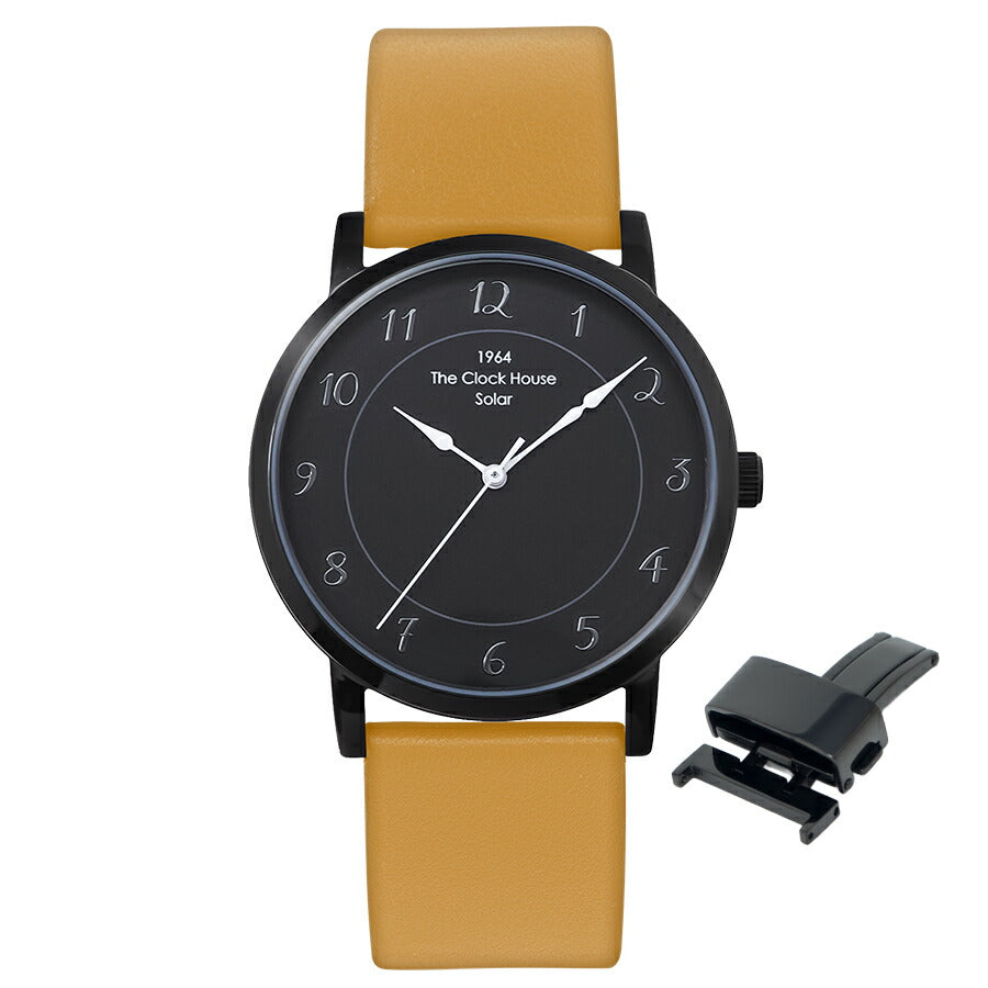 《選べる》ザ・クロックハウス カスタマイズウォッチ フレンチカジュアル トロワ MCA1006-BK2 メンズ ソーラー 革ベルト ブラック