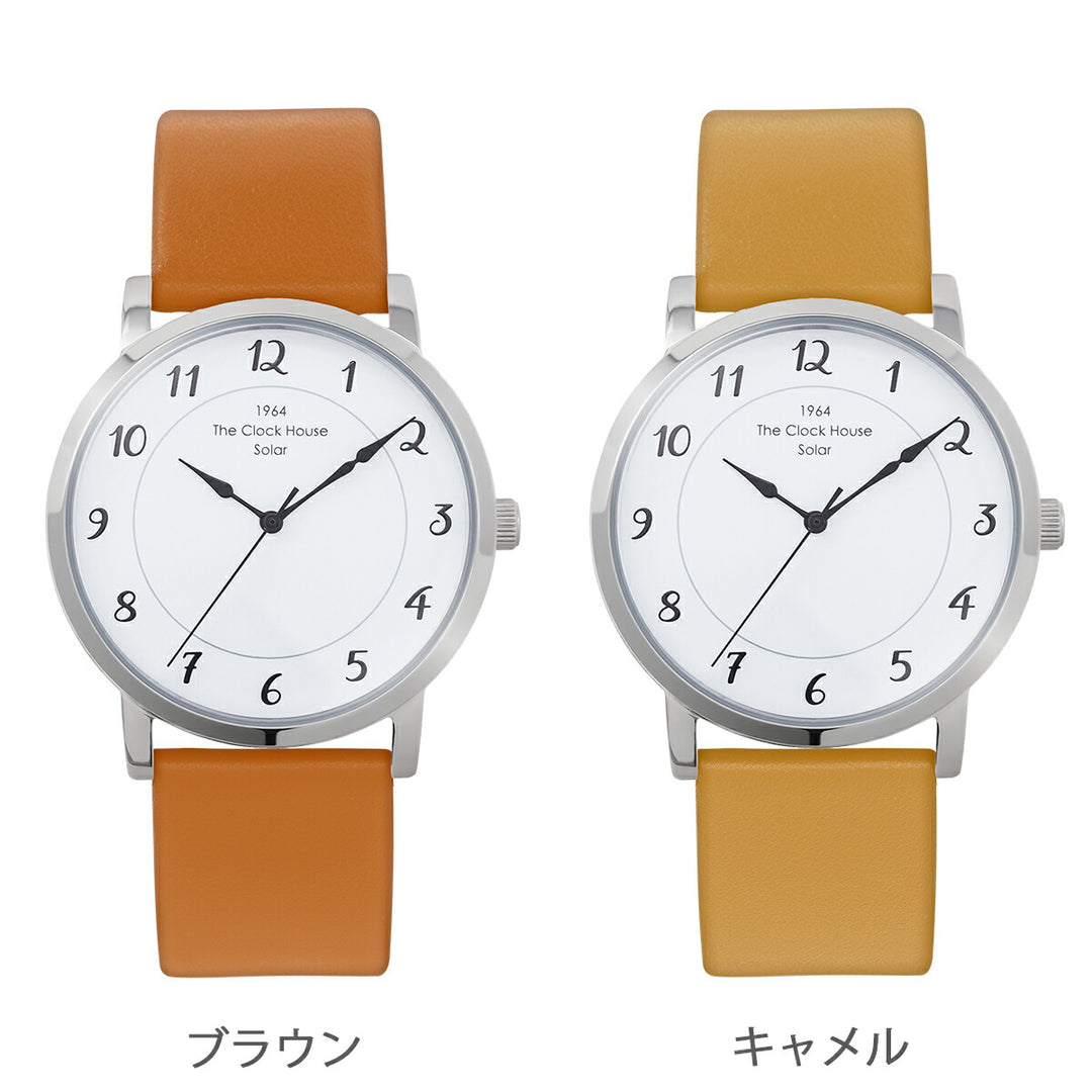 ザ・クロックハウス カスタマイズウォッチ フレンチカジュアル トロワ MCA1006-WH1 メンズ ソーラー 革ベルト ホワイト