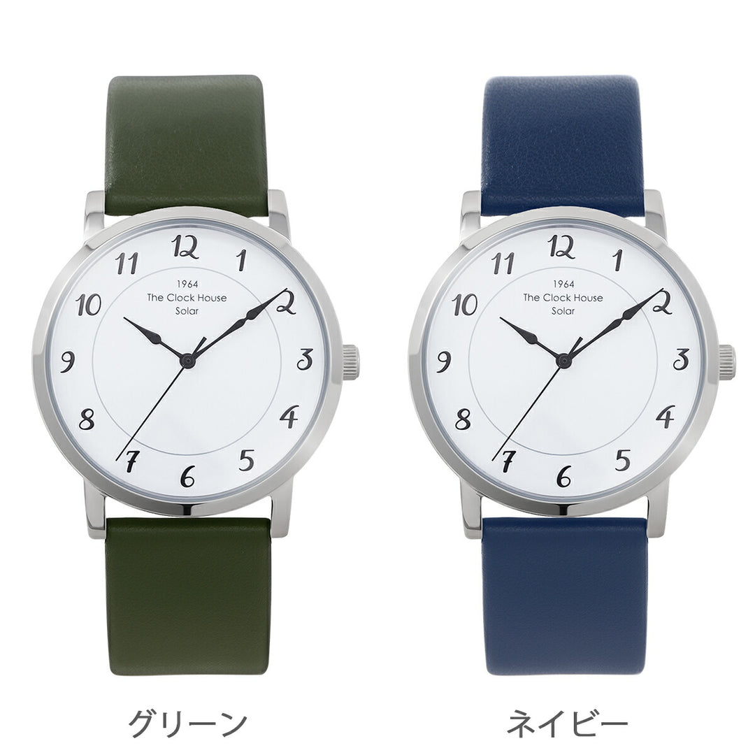 ザ・クロックハウス カスタマイズウォッチ フレンチカジュアル トロワ MCA1006-WH1 メンズ ソーラー 革ベルト ホワイト