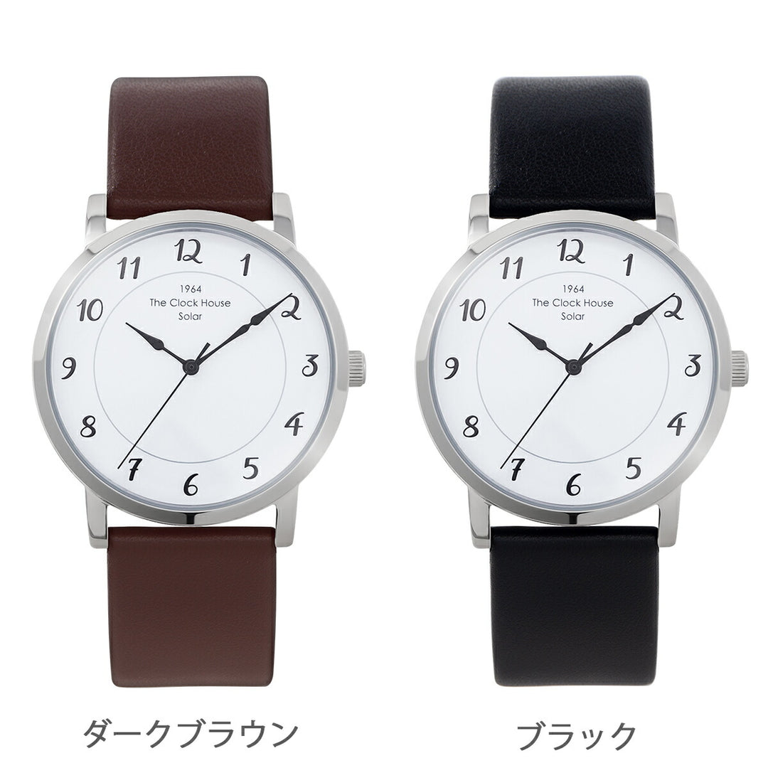 ザ・クロックハウス カスタマイズウォッチ フレンチカジュアル トロワ MCA1006-WH1 メンズ ソーラー 革ベルト ホワイト