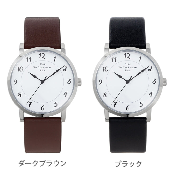 ザ・クロックハウス カスタマイズウォッチ フレンチカジュアル トロワ MCA1006-WH1 メンズ ソーラー 革ベルト ホワイト