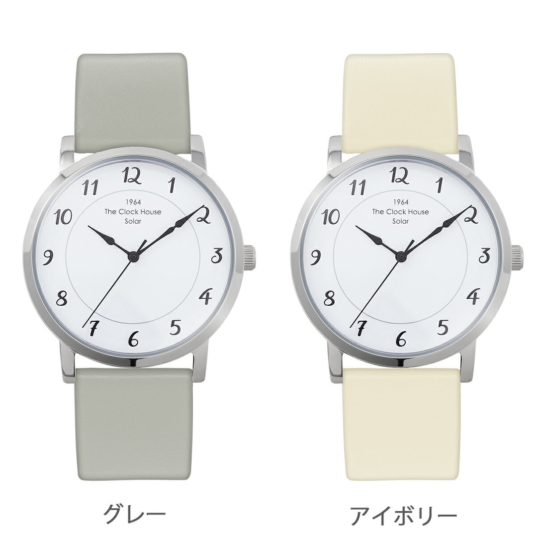 ザ・クロックハウス カスタマイズウォッチ フレンチカジュアル トロワ MCA1006-WH1 メンズ ソーラー 革ベルト ホワイト